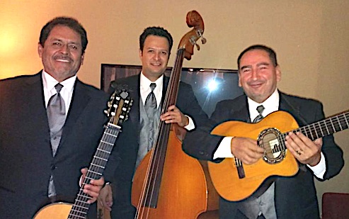 image of Trio America members:� �Pedro - Juan - Rigoberto (suited up at wedding reception gig)